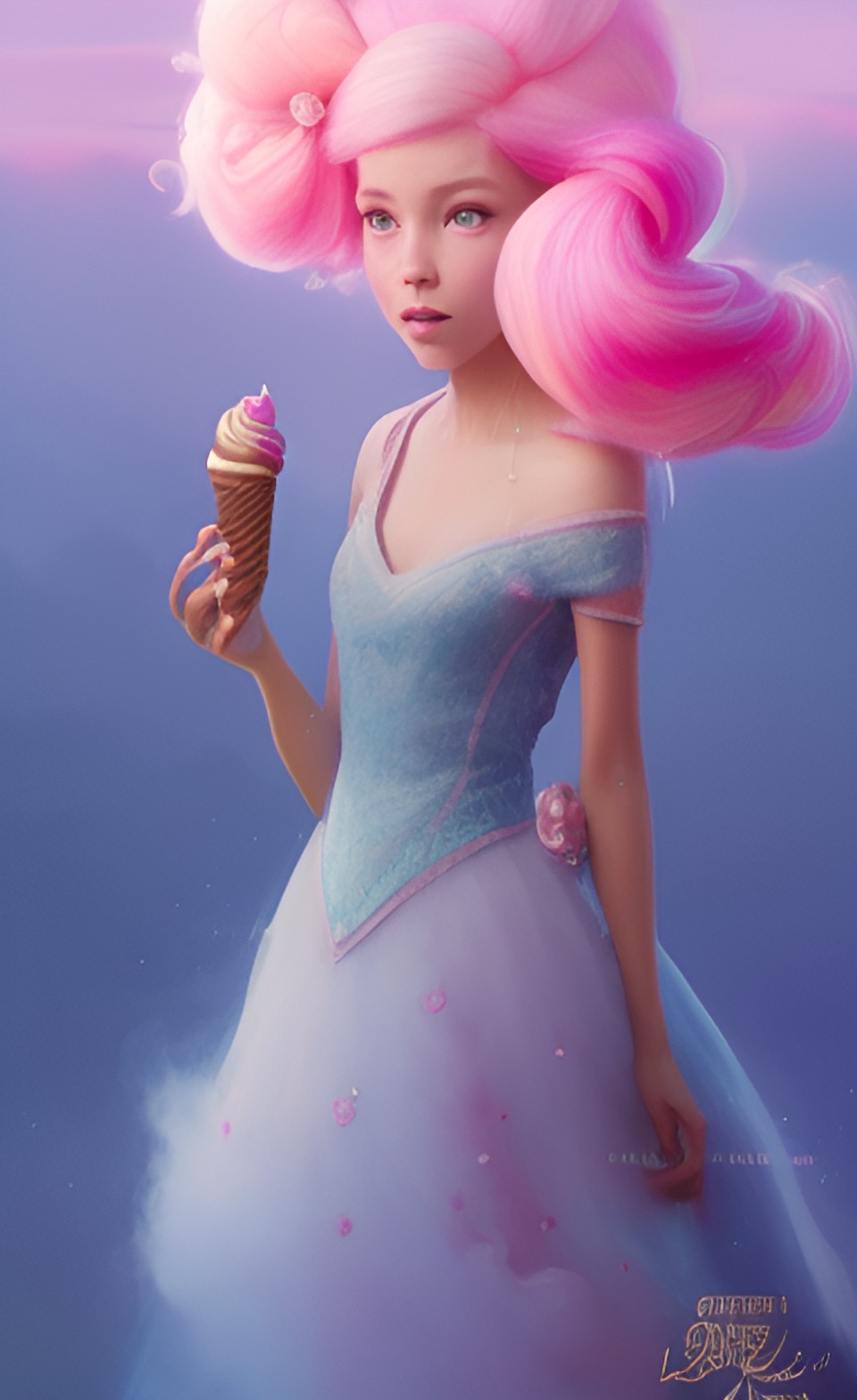 Cotton candy - dessert princess cotton candy hair, cake, ice cream, candy preview