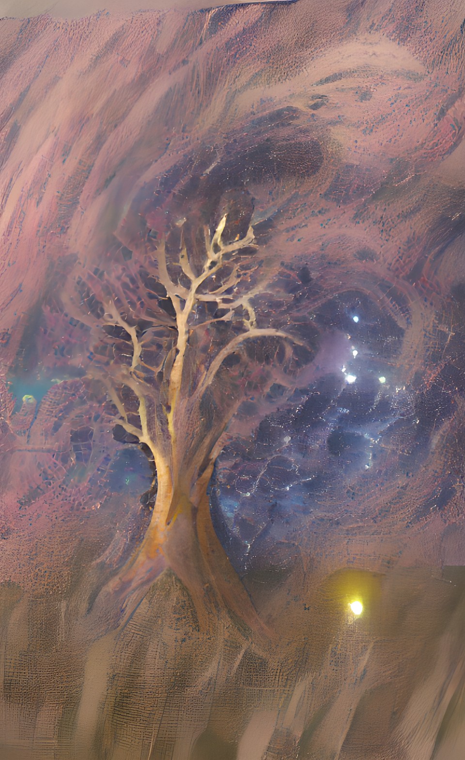 bare tree at night, galactic moon, eye in the sky preview