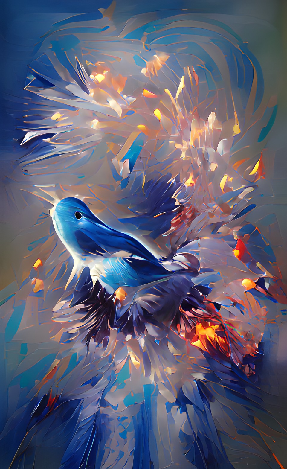 bird explosion, blue preview