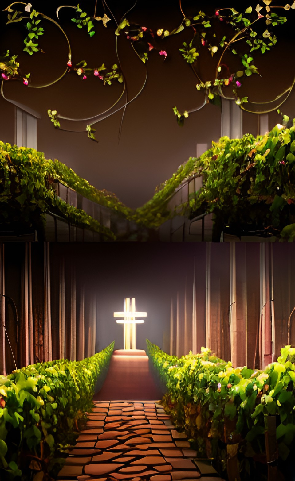 wallpaper, subtle background image: like a vine, like a temple, winter coming, growing up together into christ while we wait for his return preview