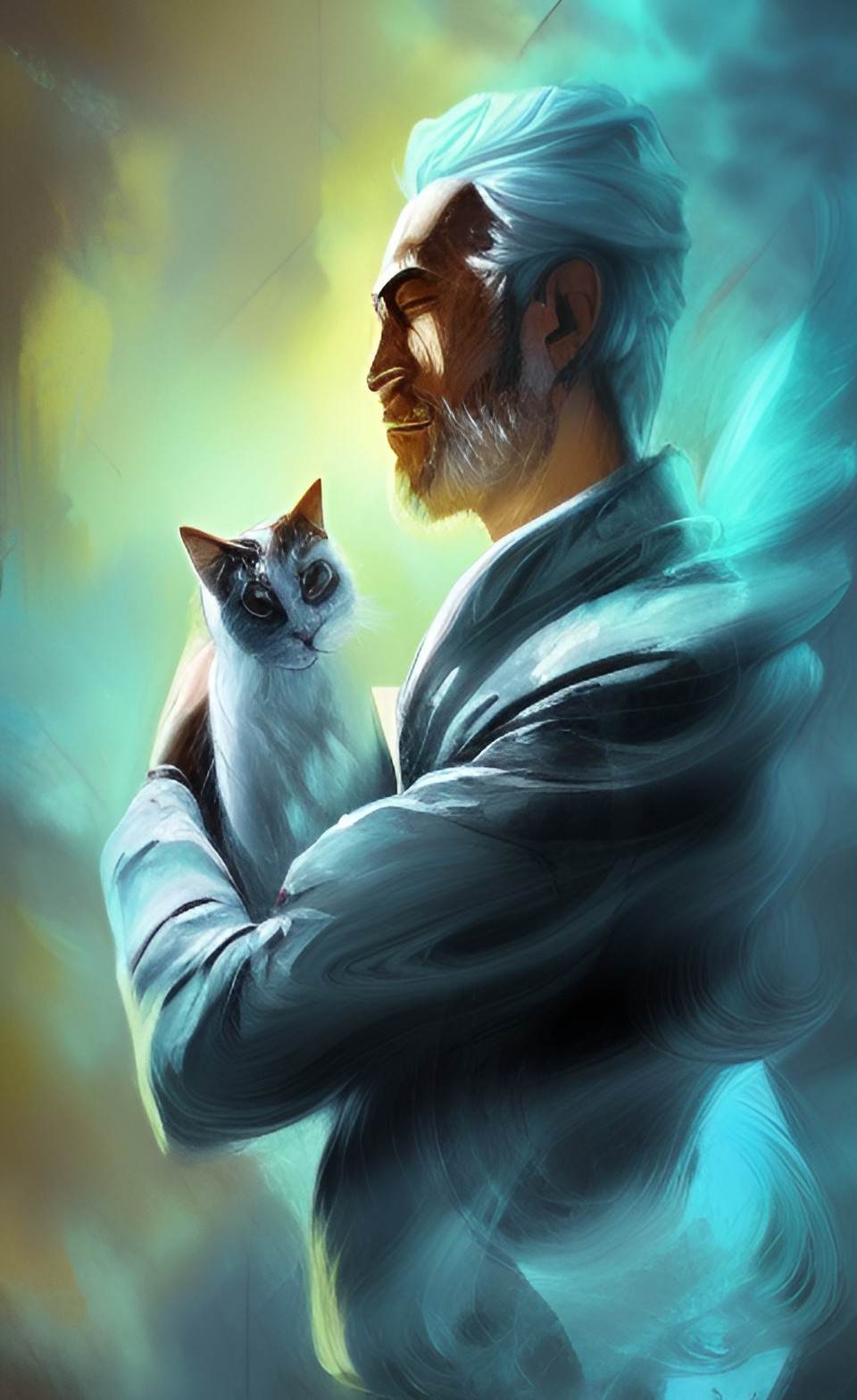 man with cat preview