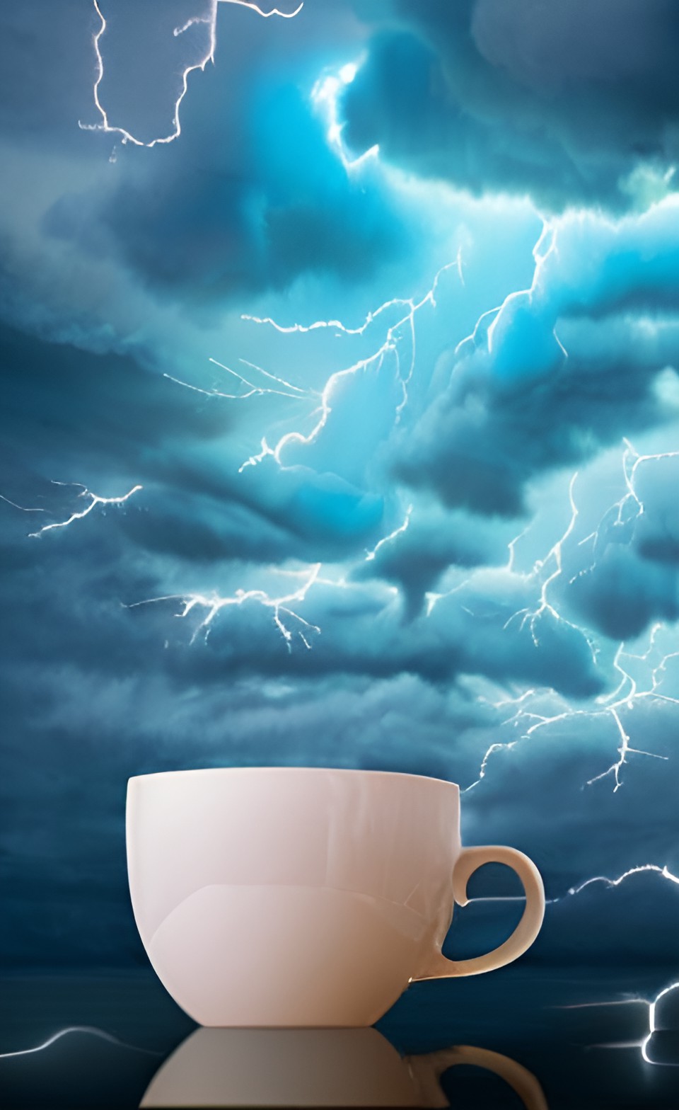 Electric Brew - thunderstorm and lightning over a cup of coffee￼ preview