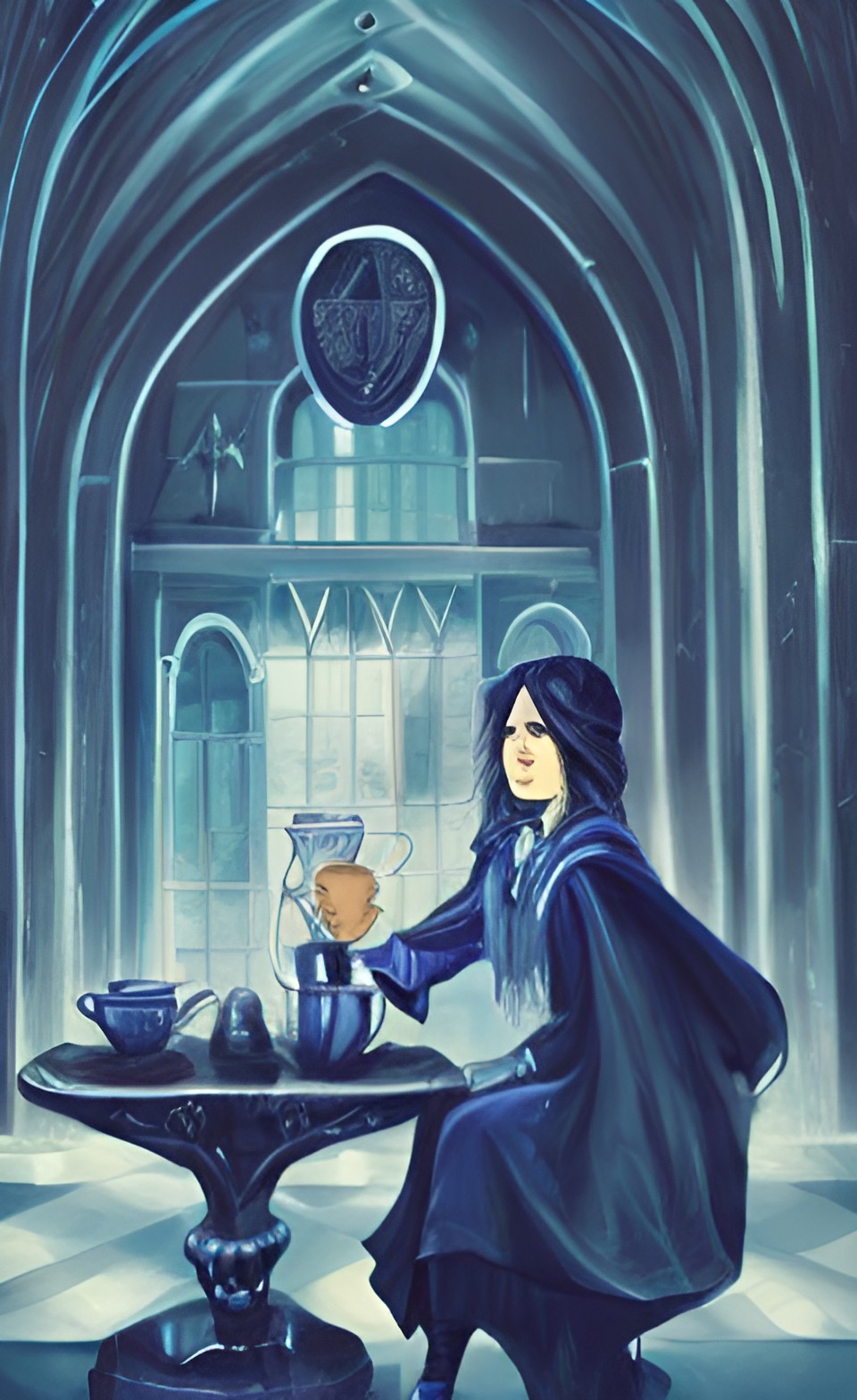 Magical Morning - ravenclaw student drinking a cup of coffee at hogwarts preview