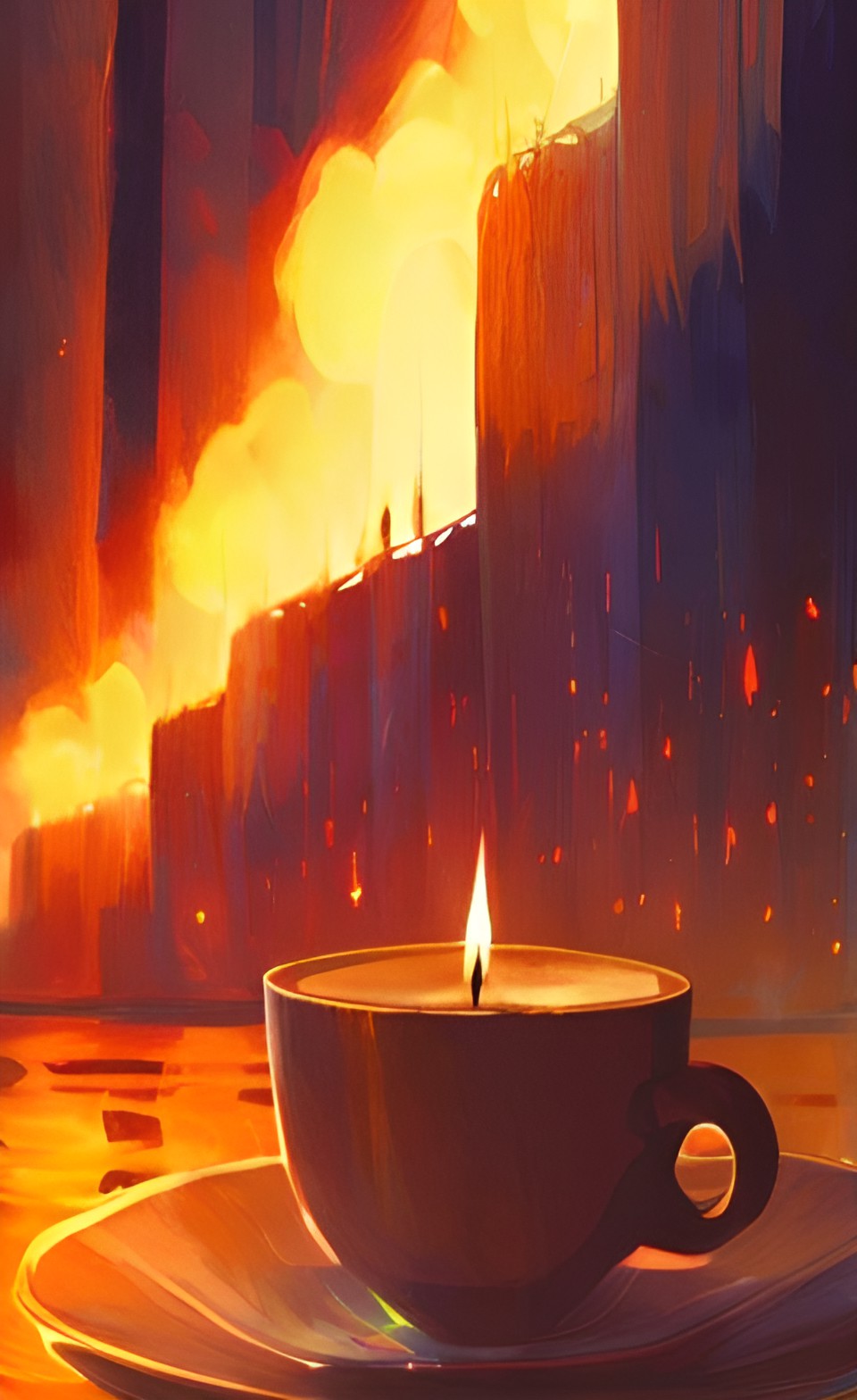 Café Inferno - coffee colored flames candle preview