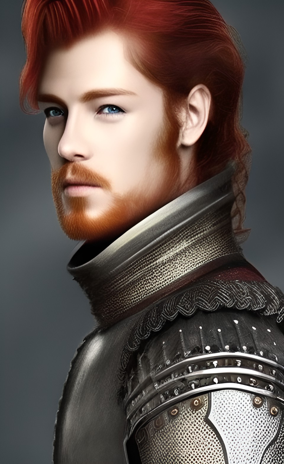 medieval fantasy prince, handsome, rugged features, red hair, charming preview