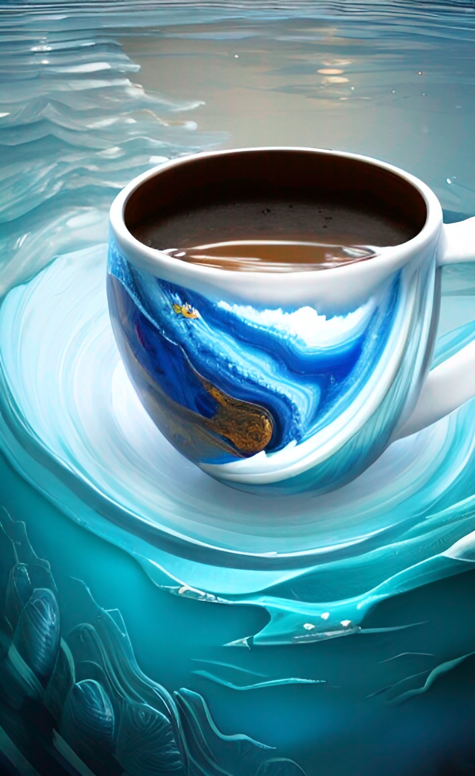 Oceanic Mornings - cup of coffee at the bottom of the ocean preview