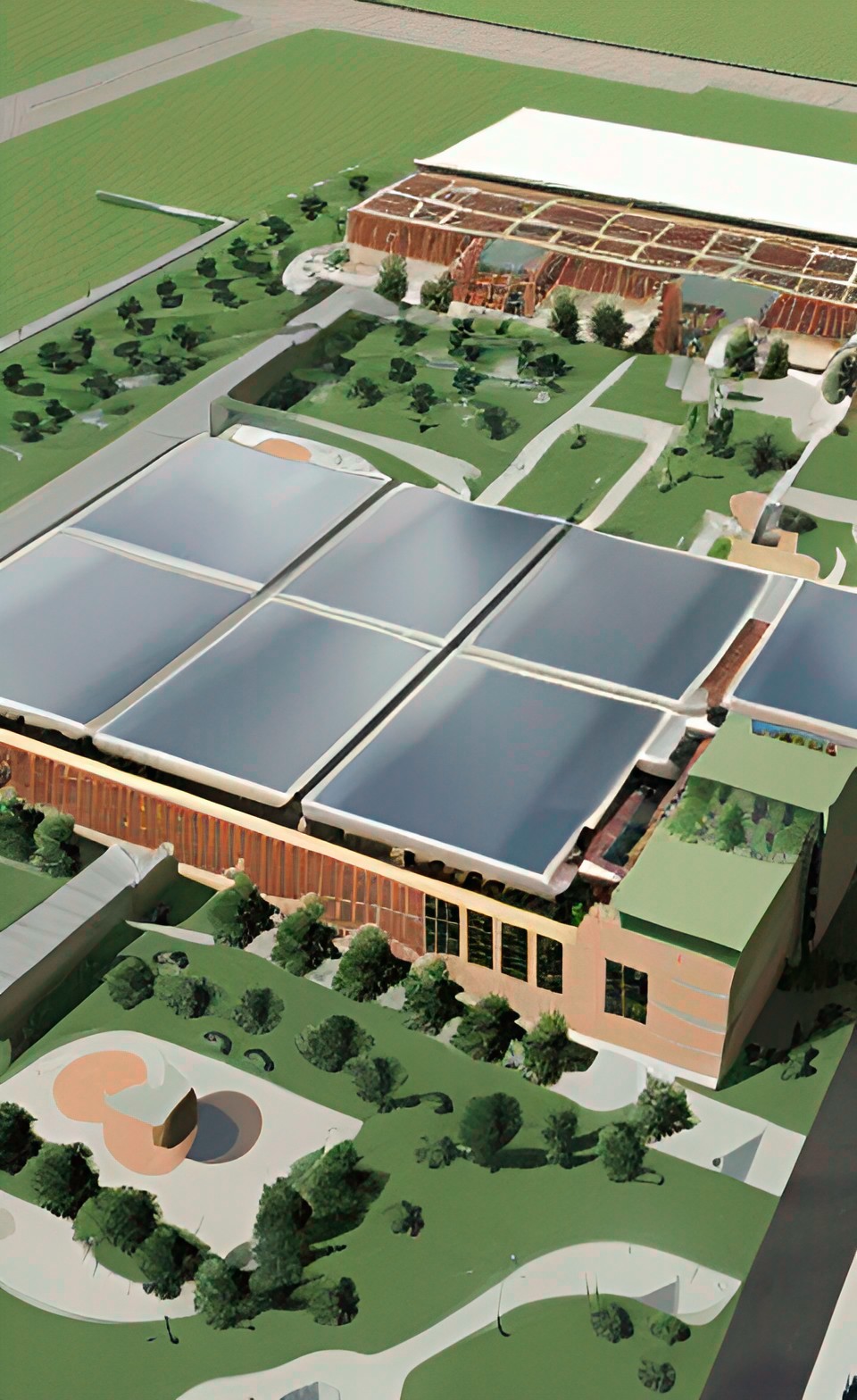 solarpunk rebuild of a high school preview