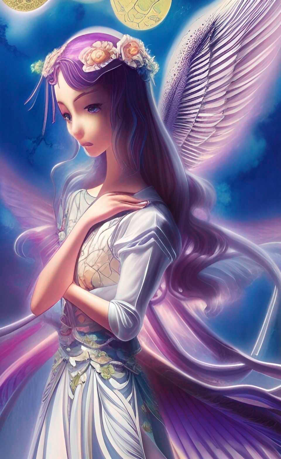 "anime angel, detailed digital art by platinum end, pixar, movie poster style, box office hit, a masterpiece of storytelling, gorgeous anime eyes, gil elvgren, artgerm, background art by white fox" preview