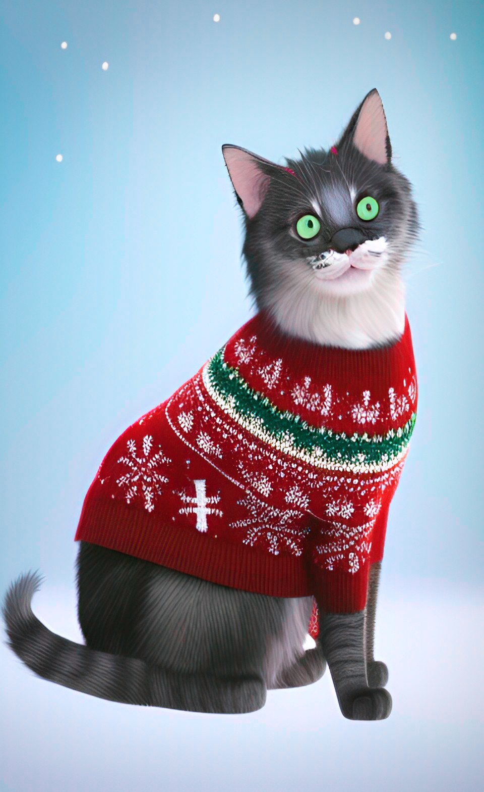 cat in a christmas sweater preview