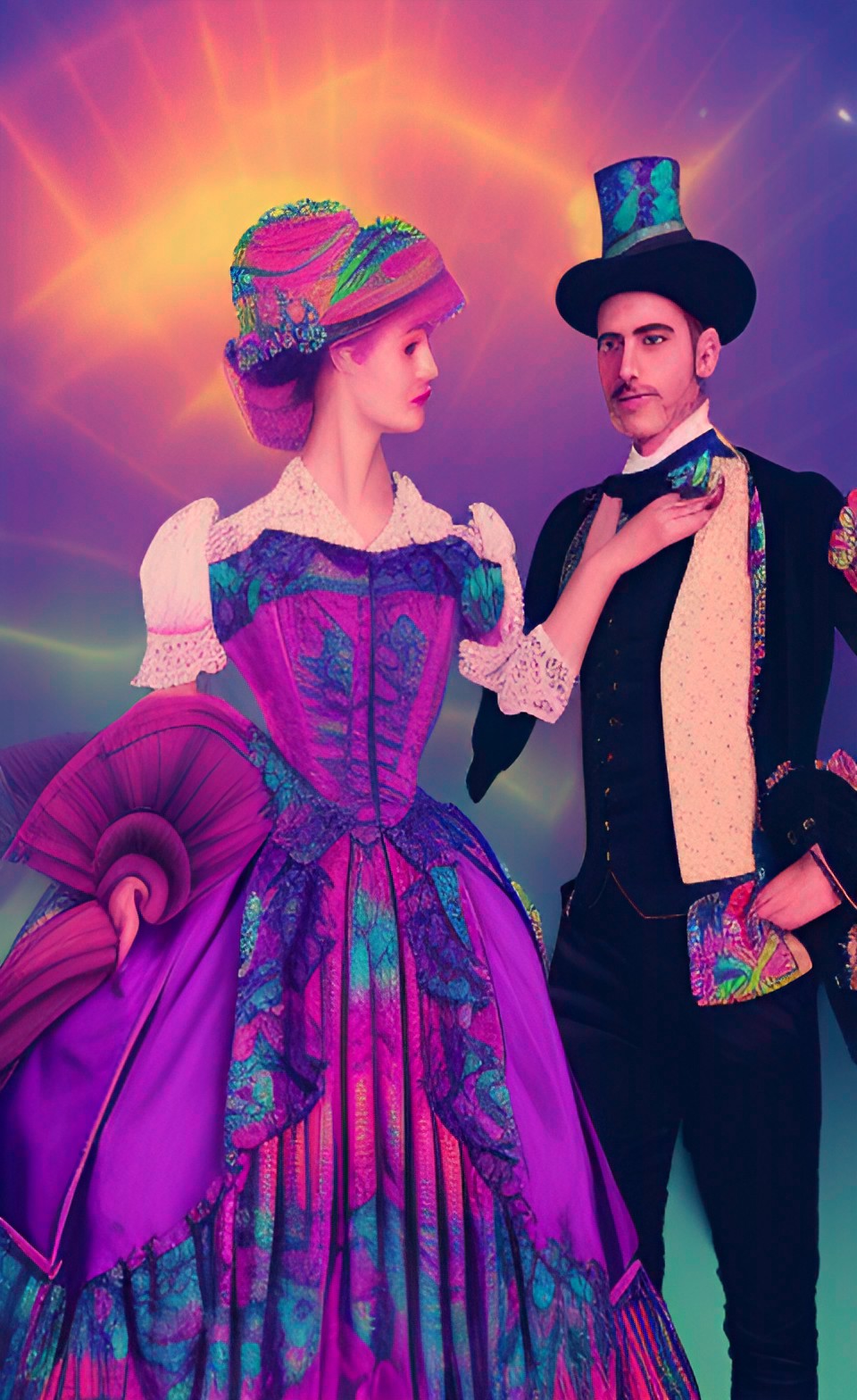 victorian city, 8k, portrait, united kingdom , love, lovers, man and woman victorian era clothing preview