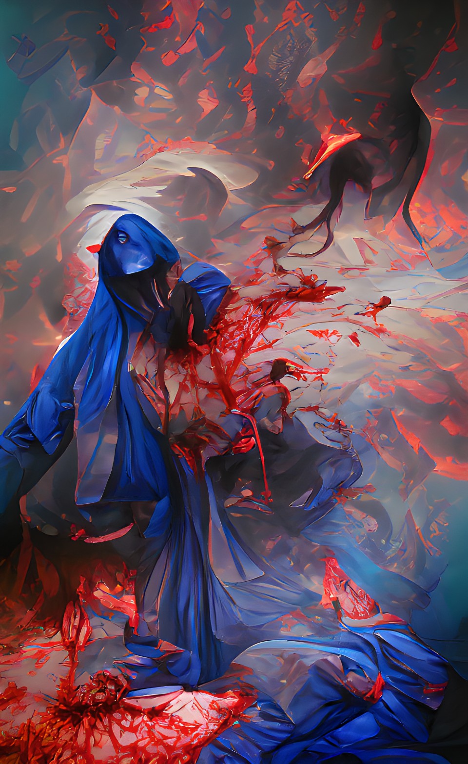 blue robed death bleeding in hell preview