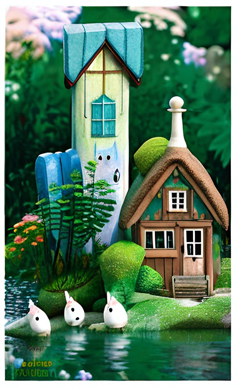 cottage by water woodland creatures preview