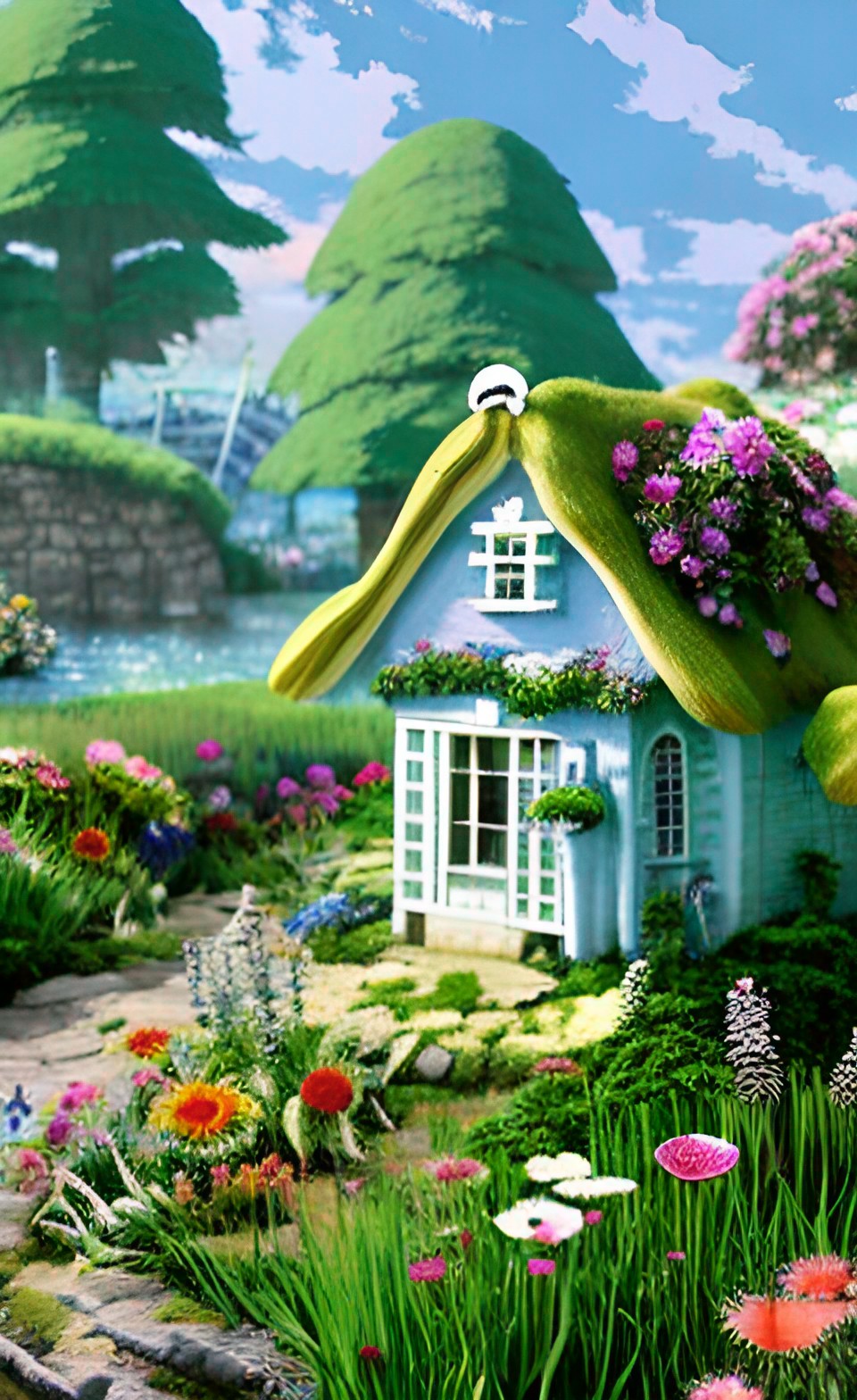 cute cottage springtime flora fauna preview