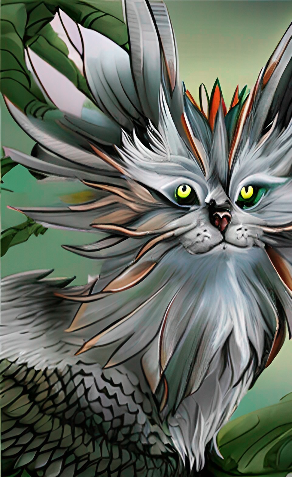 hybrid creature: cat bird dragon preview