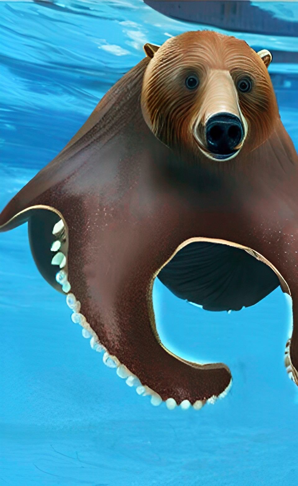 cute adorable hybrid creature: bear octopus preview