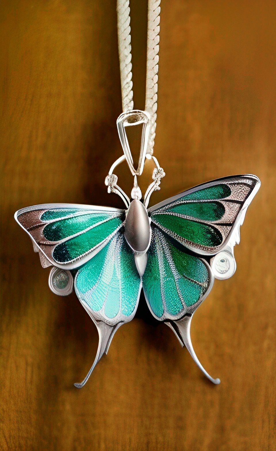 luna moth pendant silver, intricate detailluna moth, 8k preview