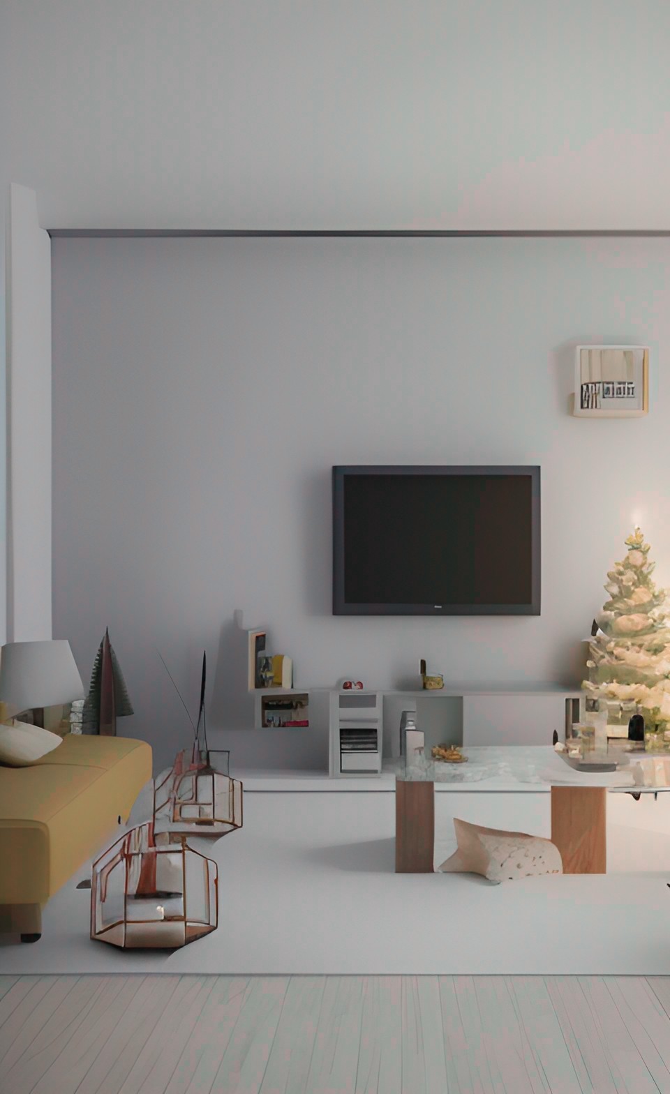 living room with minimalist christmas decor preview