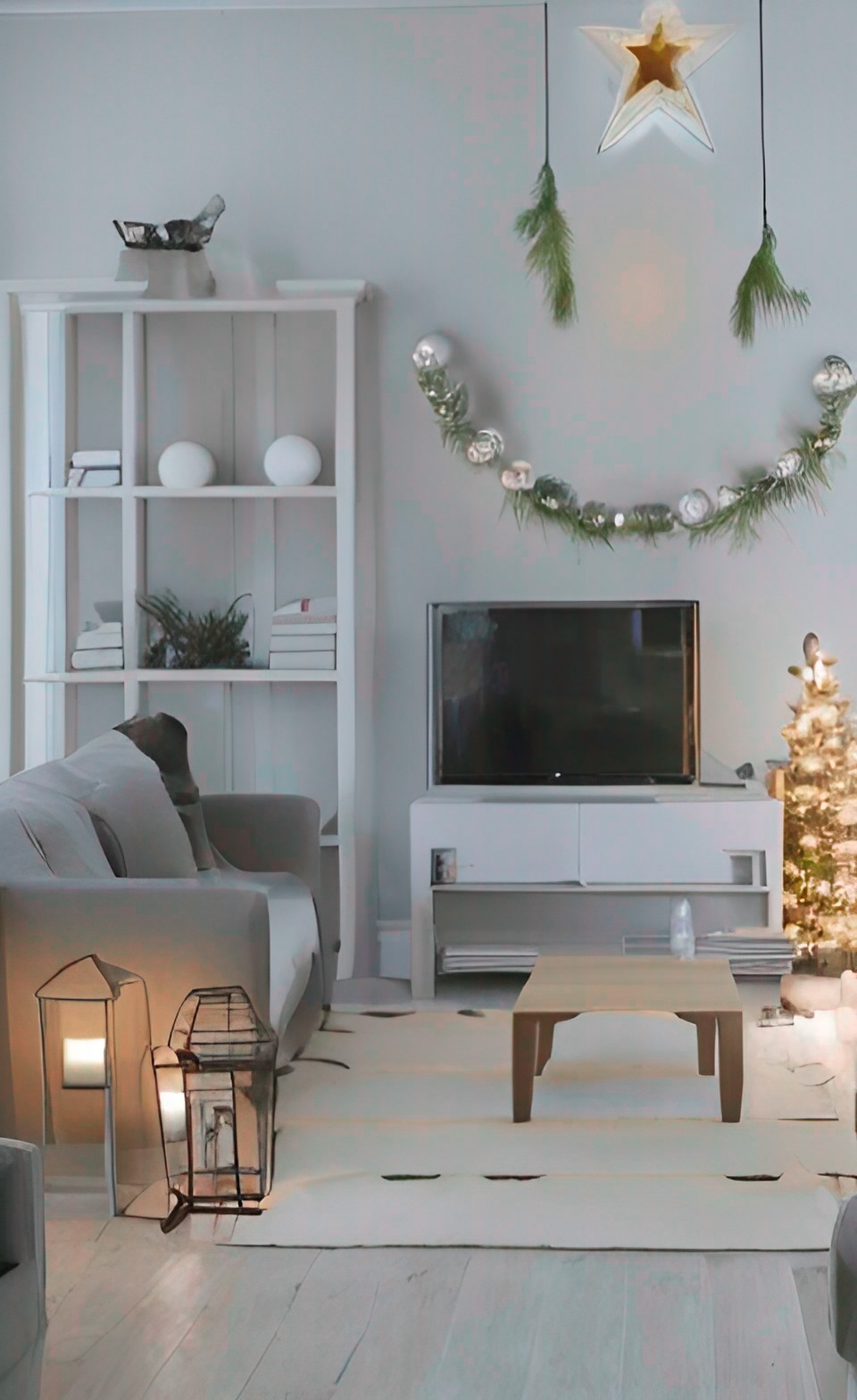 living room with minimalist christmas decor preview