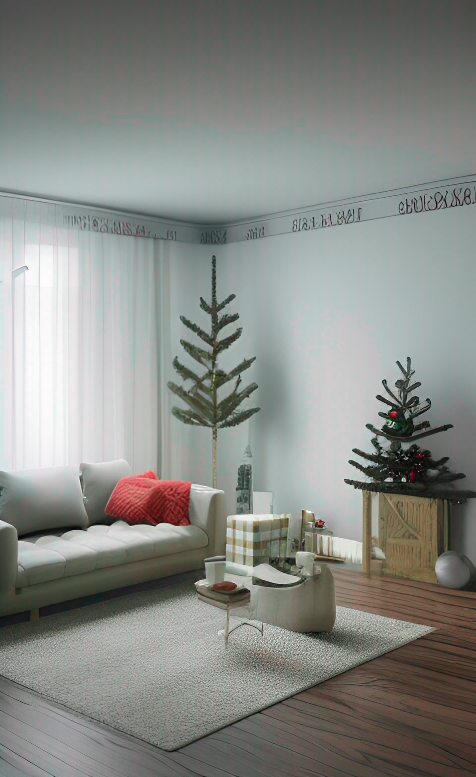 living room with minimalist christmas decor preview