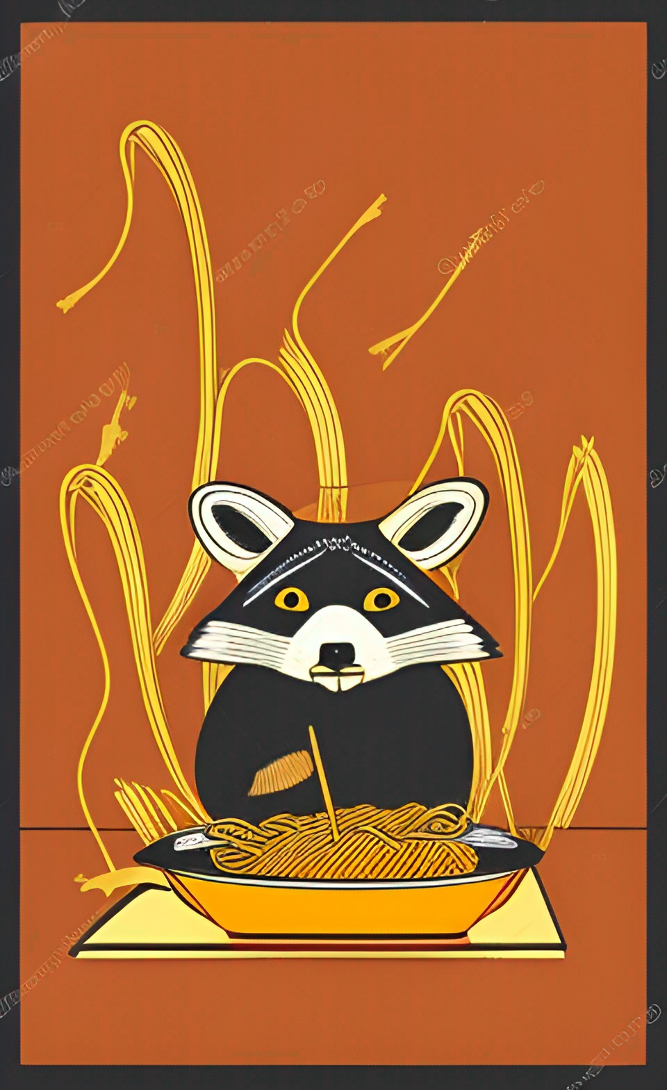 raccoons eating spaghetti preview