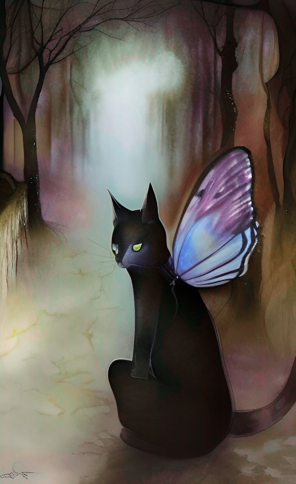 a little cartoon cat with a pair of butterfly wings preview