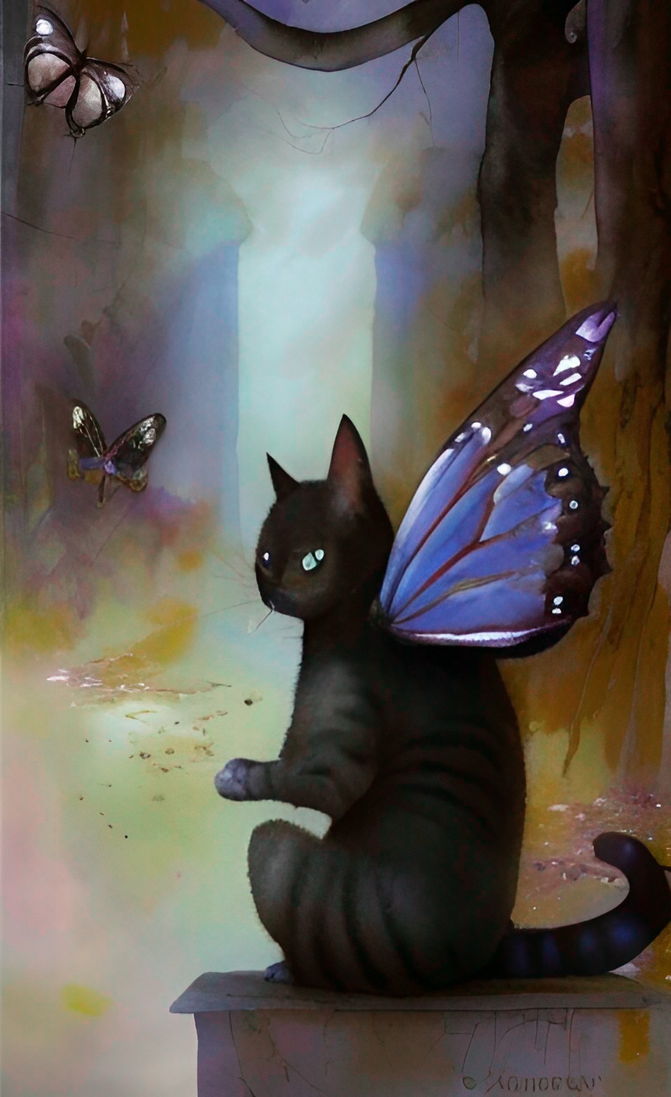 a little cartoon cat with a pair of butterfly wings preview