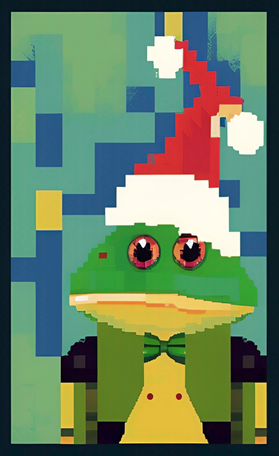 frog wearing a santa hat preview