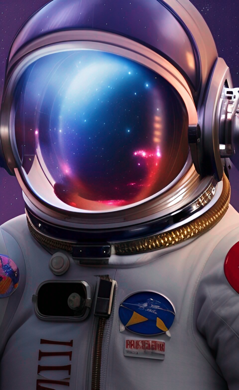 3d render of an astronaut wearing a bright space suit, with different colors and styles. preview