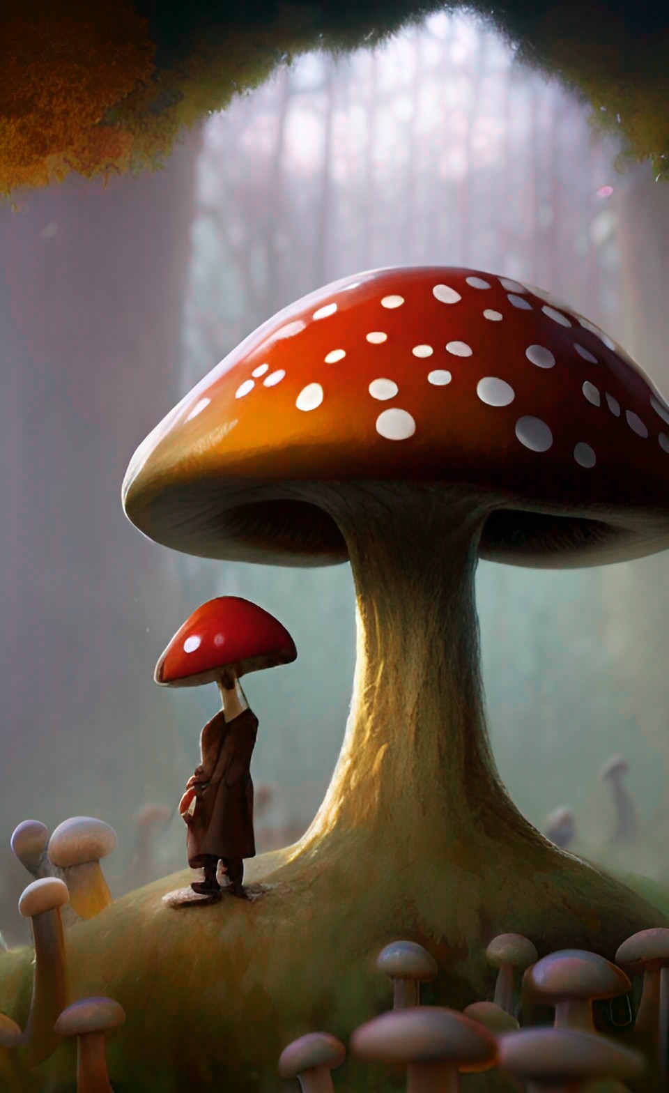 mushroom man, man made of mushrooms preview