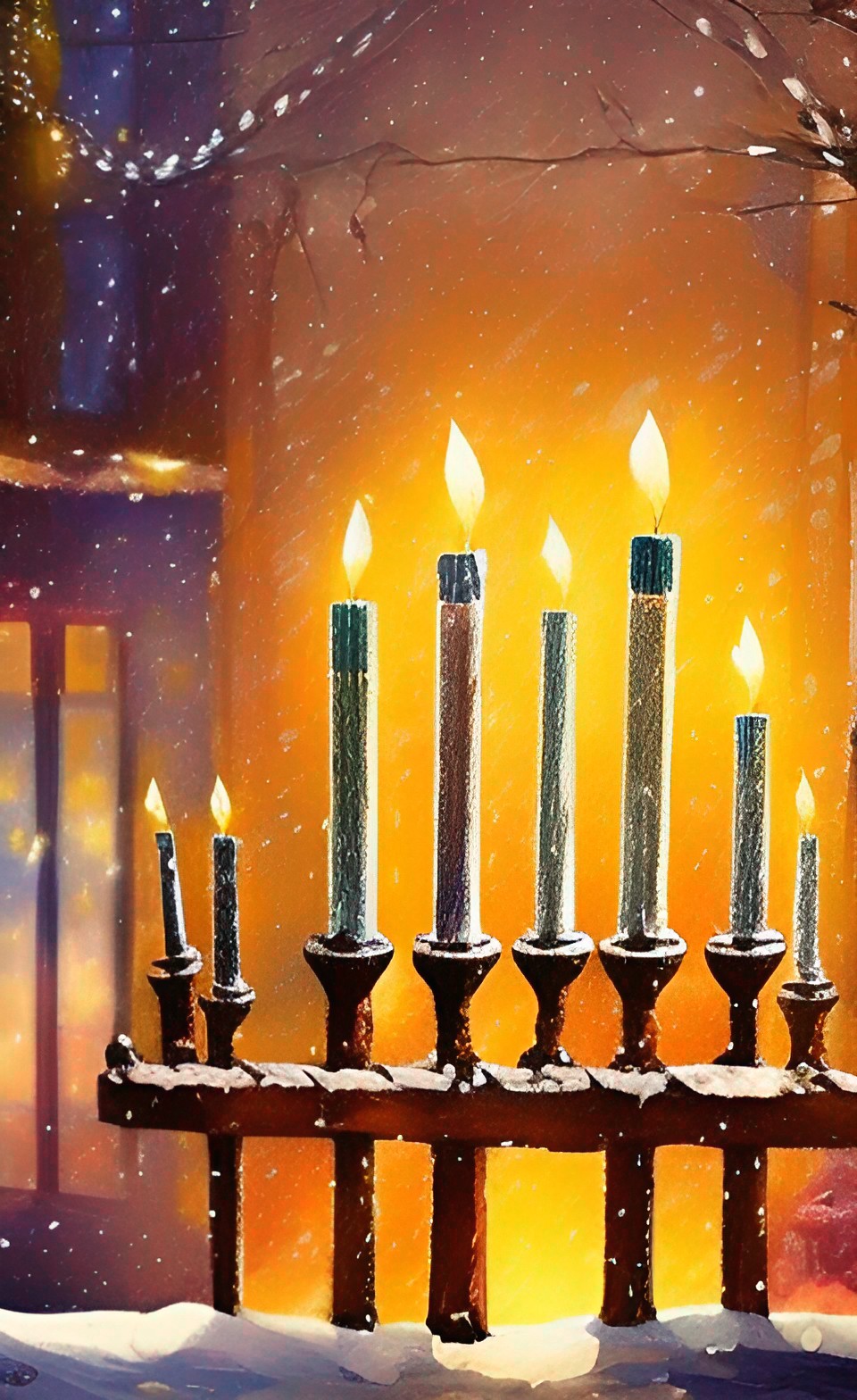 Happy Hanukkah - menorah candles preview