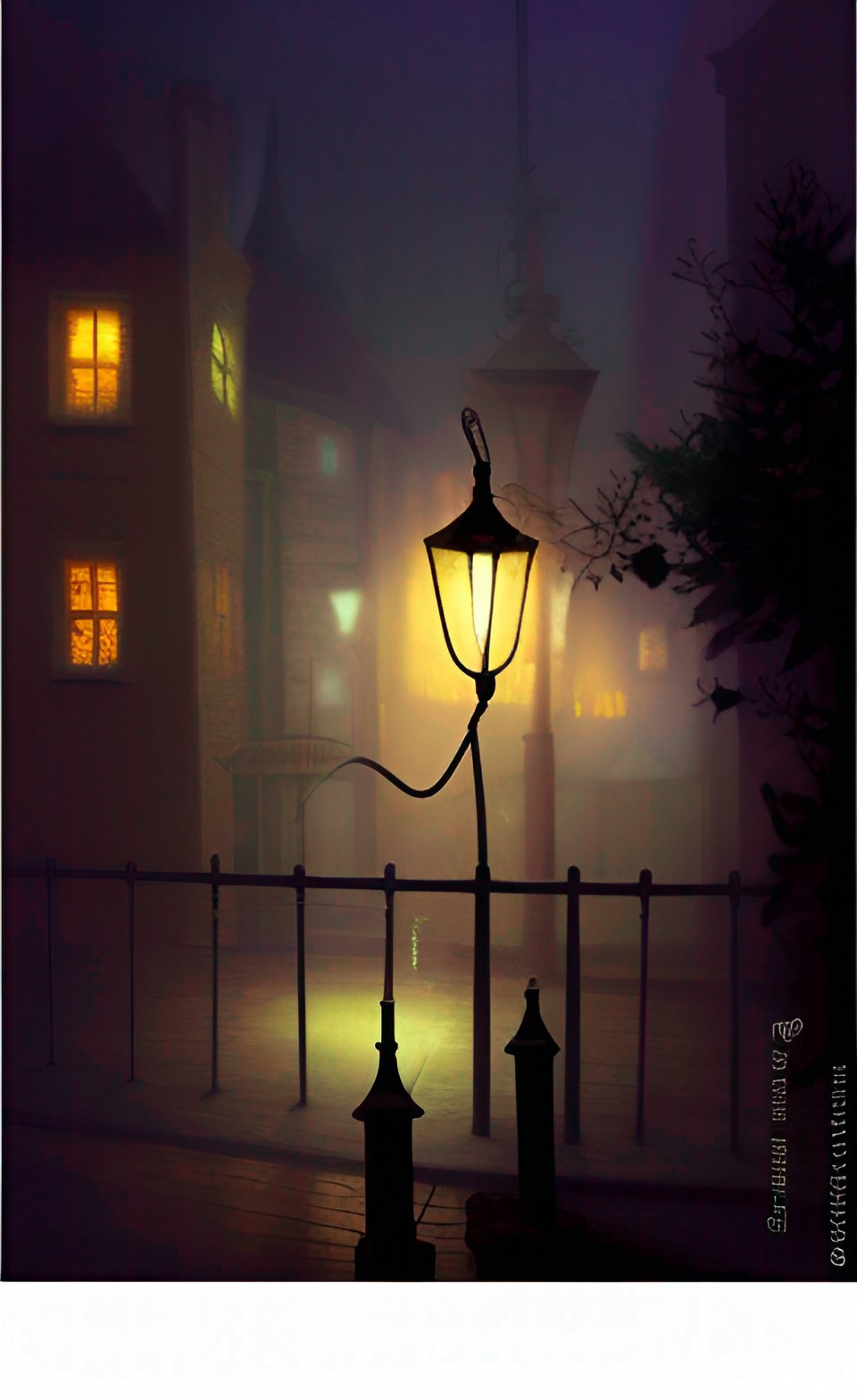 Fog I - foggy night with gas lamps preview