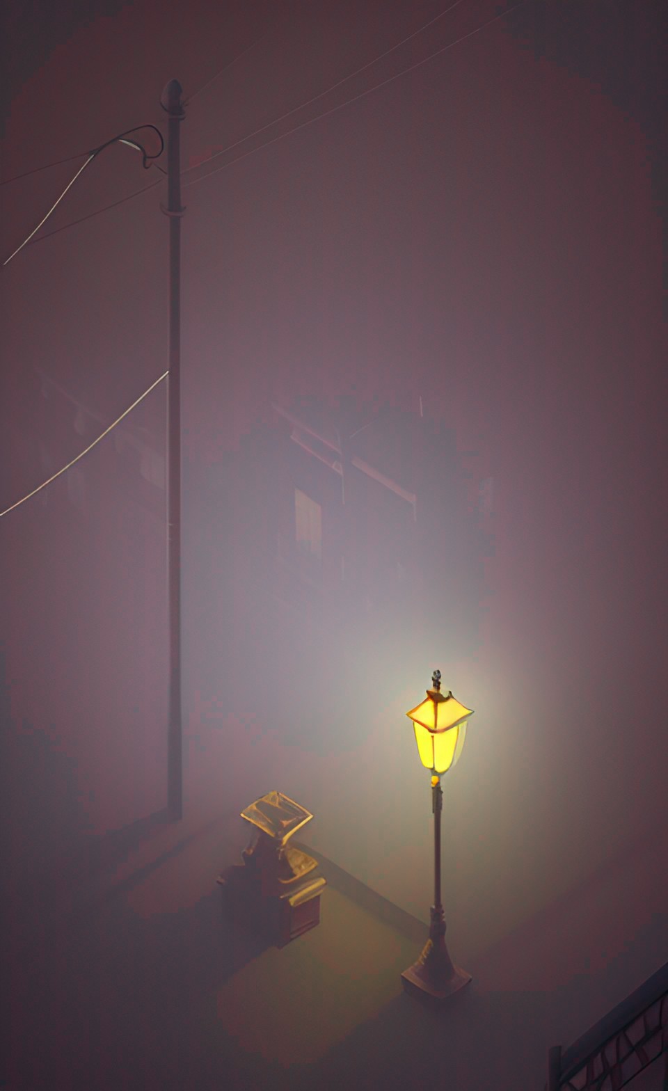 Fog II - foggy night with gas lamps preview