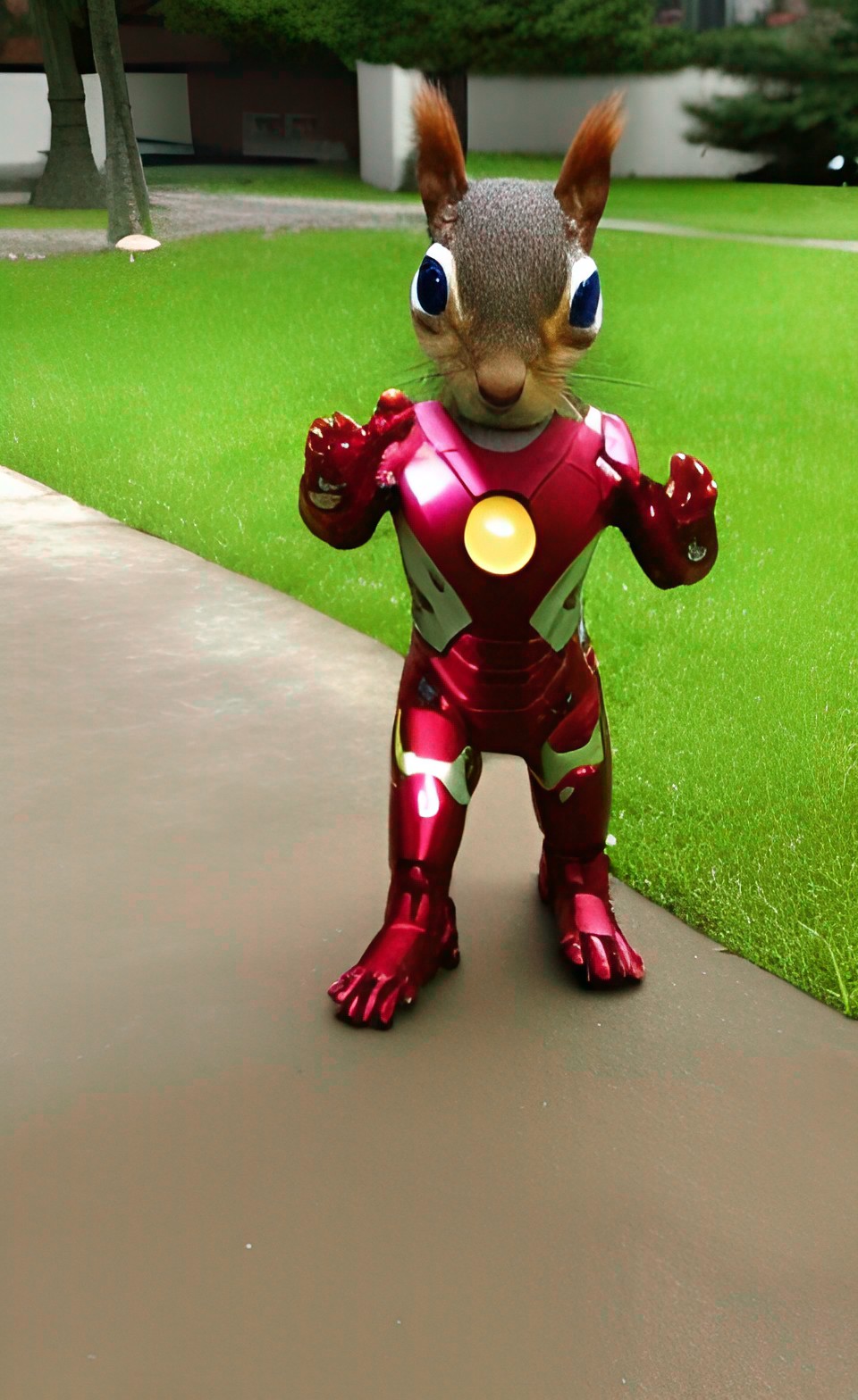 squirrel in an iron man costume preview