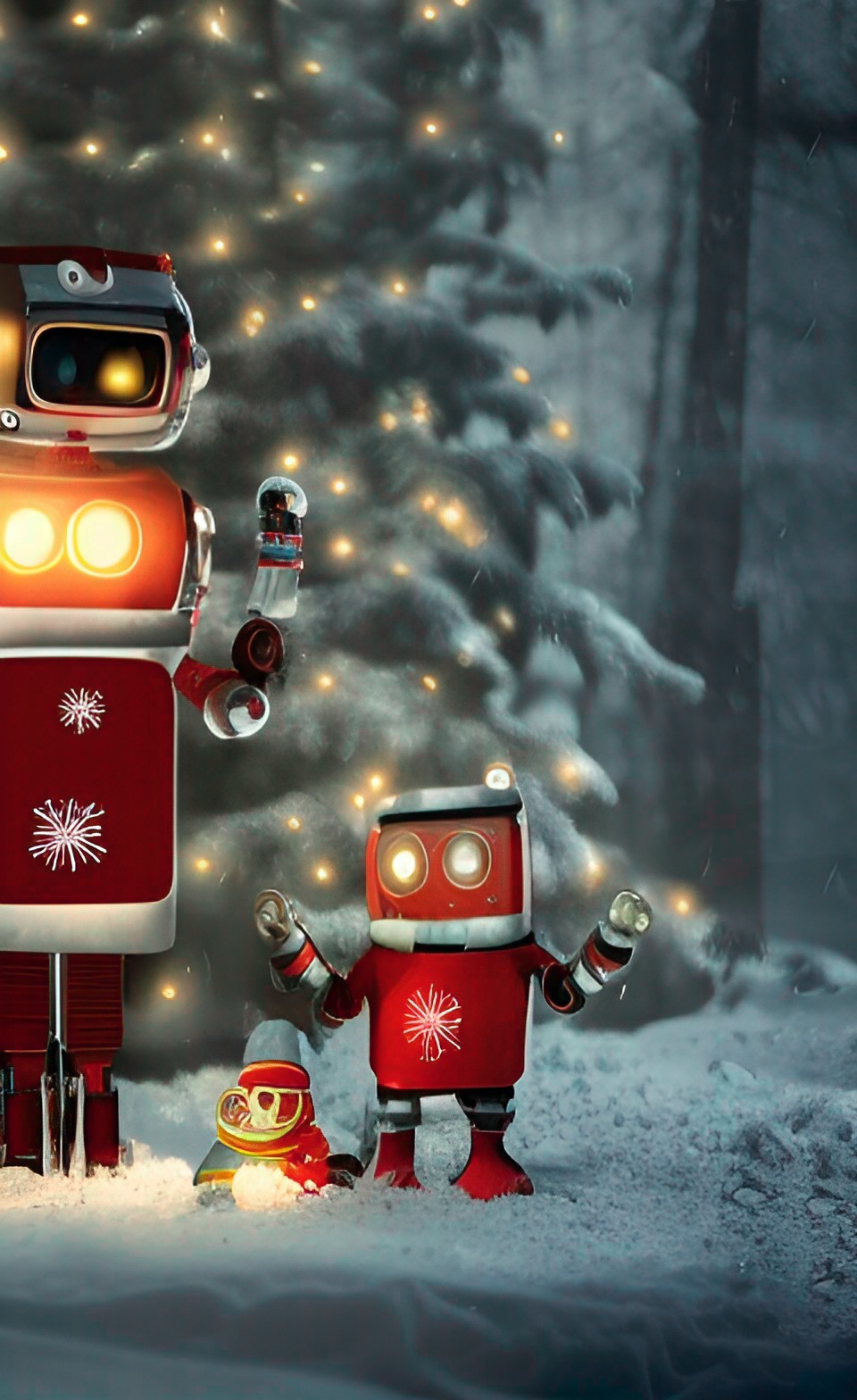 christmas card from robot family preview