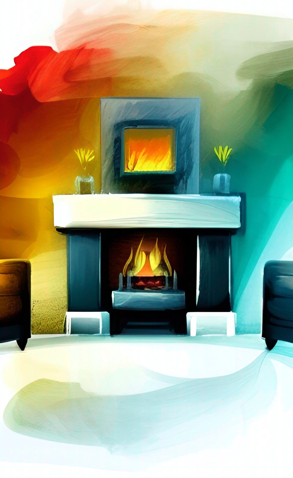 the fireplace in the room is giving off a warm and cozy feeling. it's a nice addition to the room and helps to create a warm and inviting atmosphere. preview