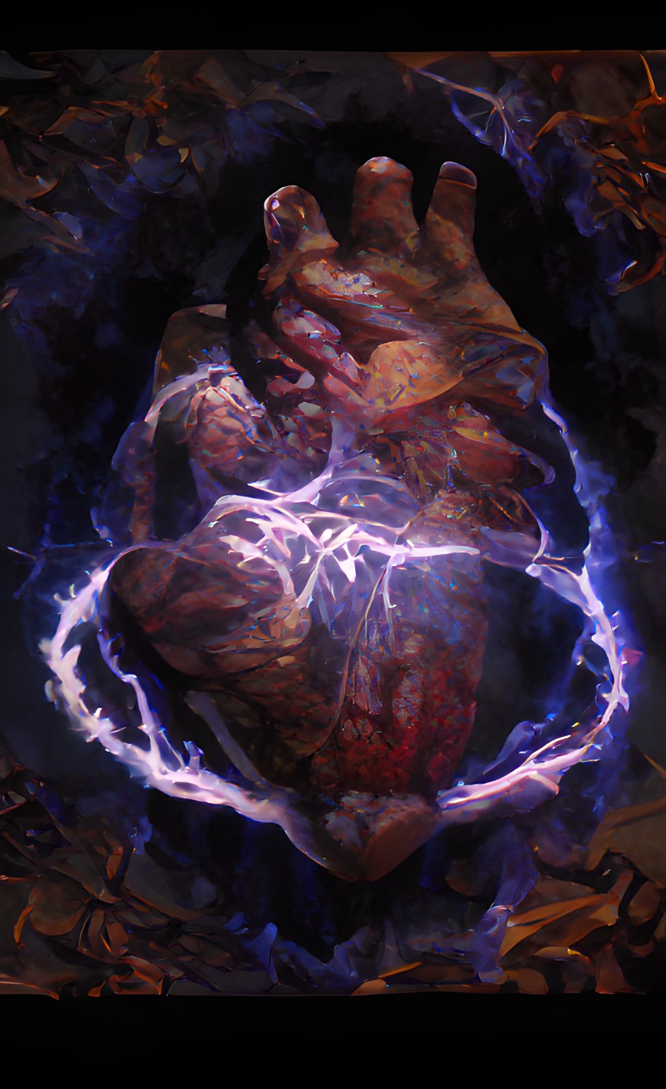 hand holding human heart preview