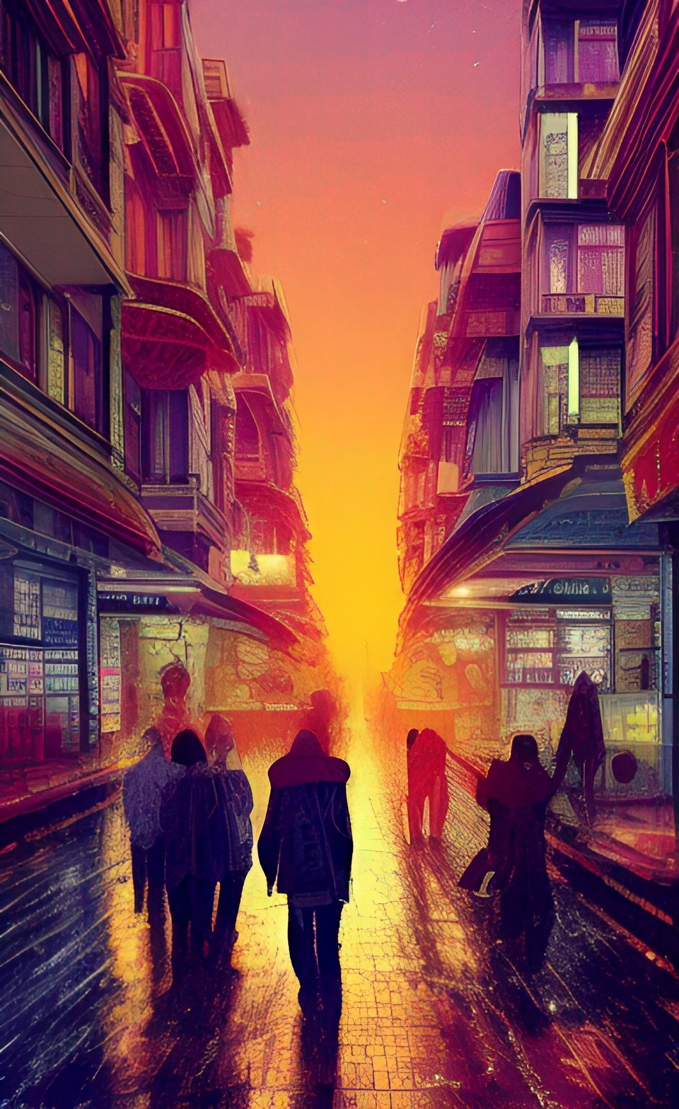 in 2177. futuristic istanbul taksim. night. preview