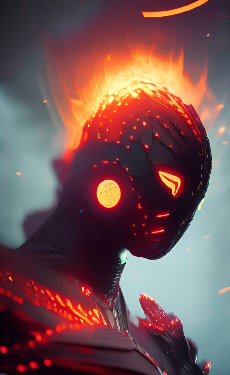 fire overlord, symbiote, living armor, kinetic armor, glowing armor, laser armor, neon armor, ghost armor, ethereal armor, energy armor, living armor, future armor, light armor ￼laser weapon, epic preview