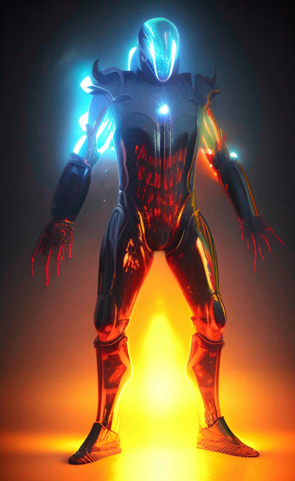 fire overlord, symbiote, living armor, kinetic armor, glowing armor, laser armor, neon armor, ghost armor, ethereal armor, energy armor, living armor, future armor, light armor ￼laser weapon, epic preview