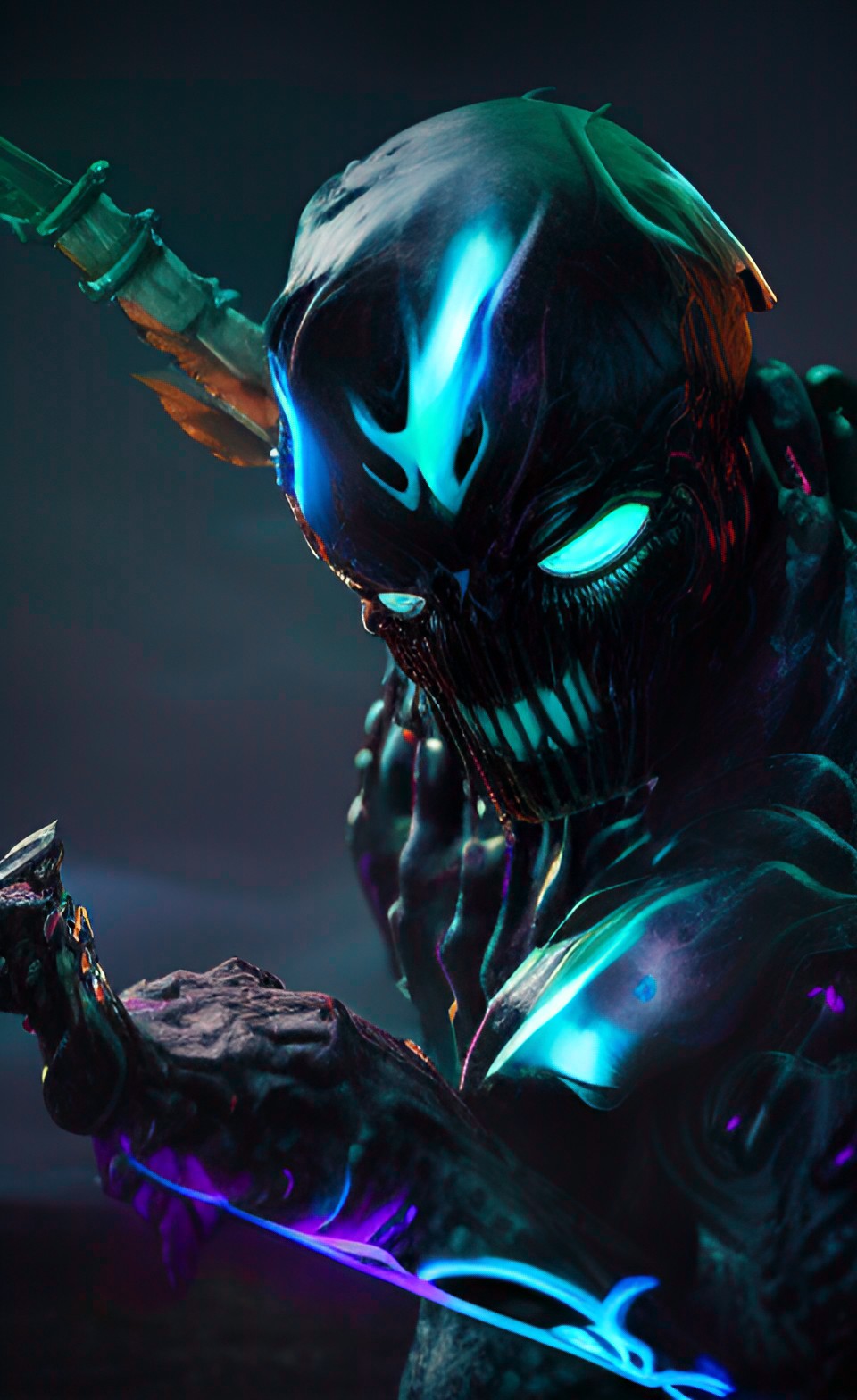 overlord of darkness, symbiote, living armor, kinetic armor, glowing armor, laser armor, neon armor, ghost armor, ethereal armor, energy armor, living armor, future armor, light armor, epic preview