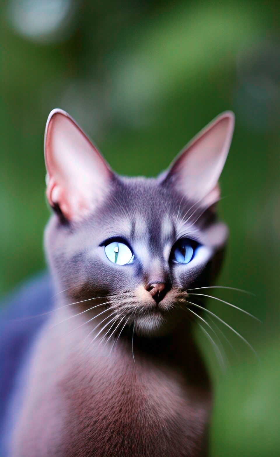 happy blue abyssinian cat in the forest preview