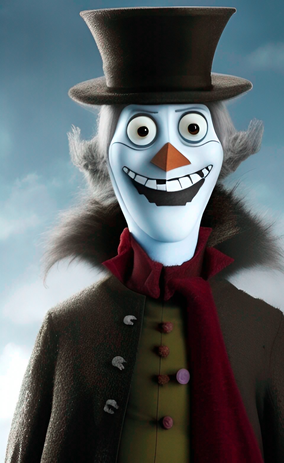 count olaf from series of unfortunate events merged olaf the snowman from frozen preview