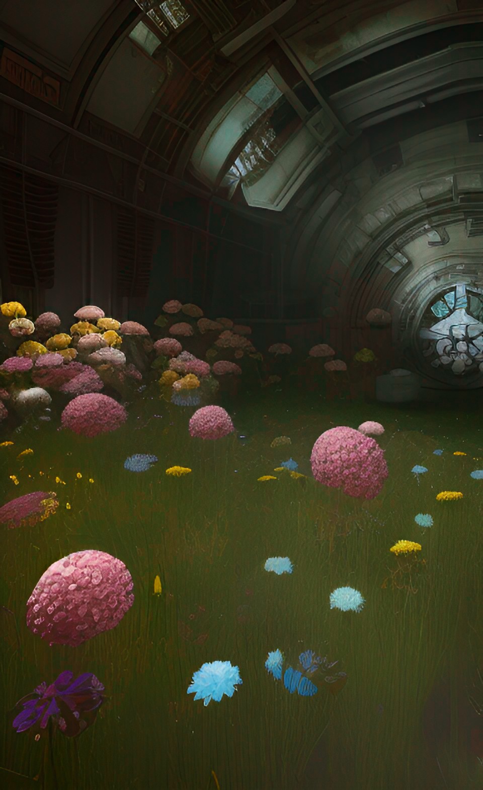 Vault 185 - fallout vault covered in flowers preview