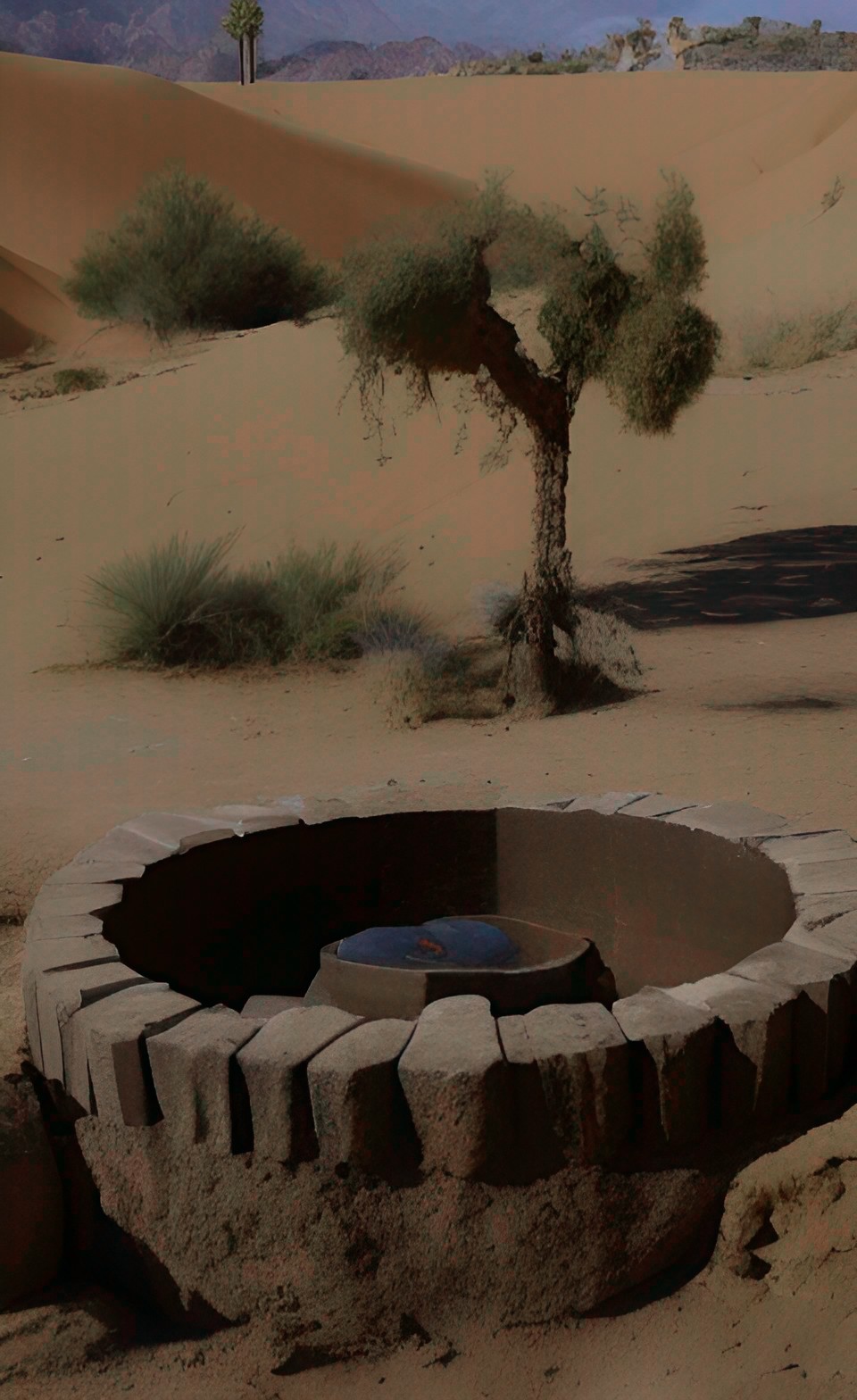 a well in the desert, in the city center,  heat of the day, thirst preview