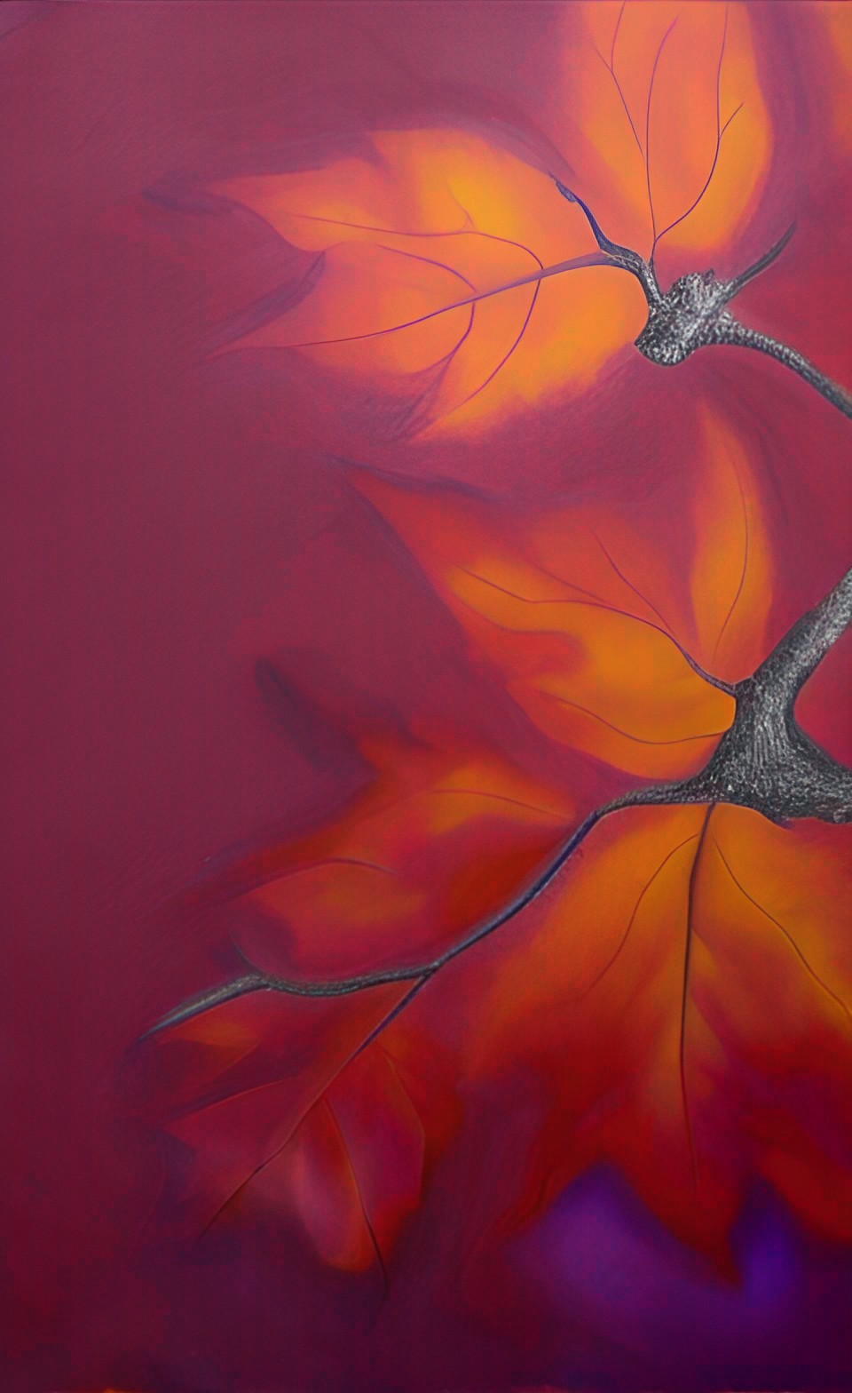 deep true red (with slight hints of purple and orange) in nature and realistic art preview