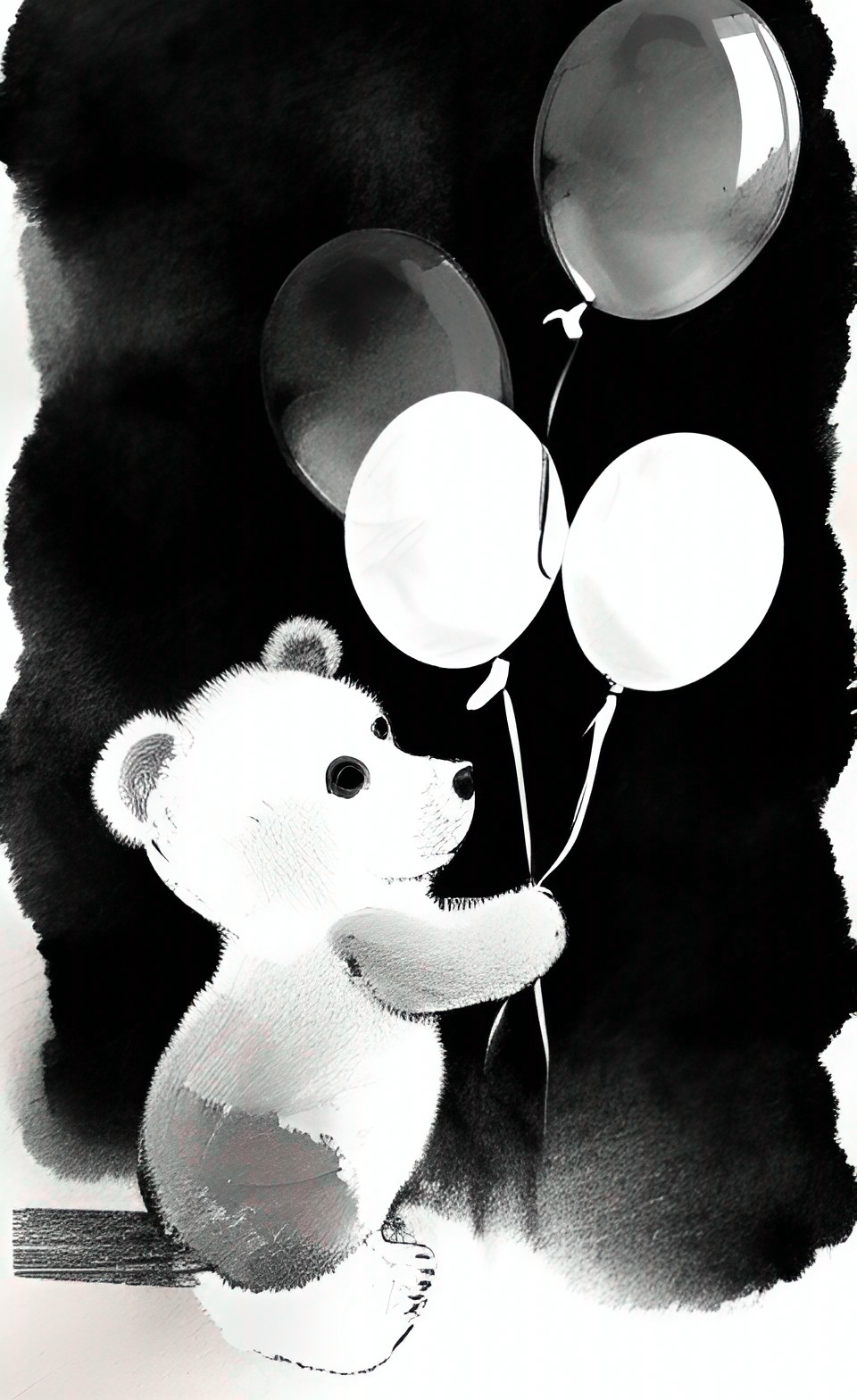 little bear with balloons preview