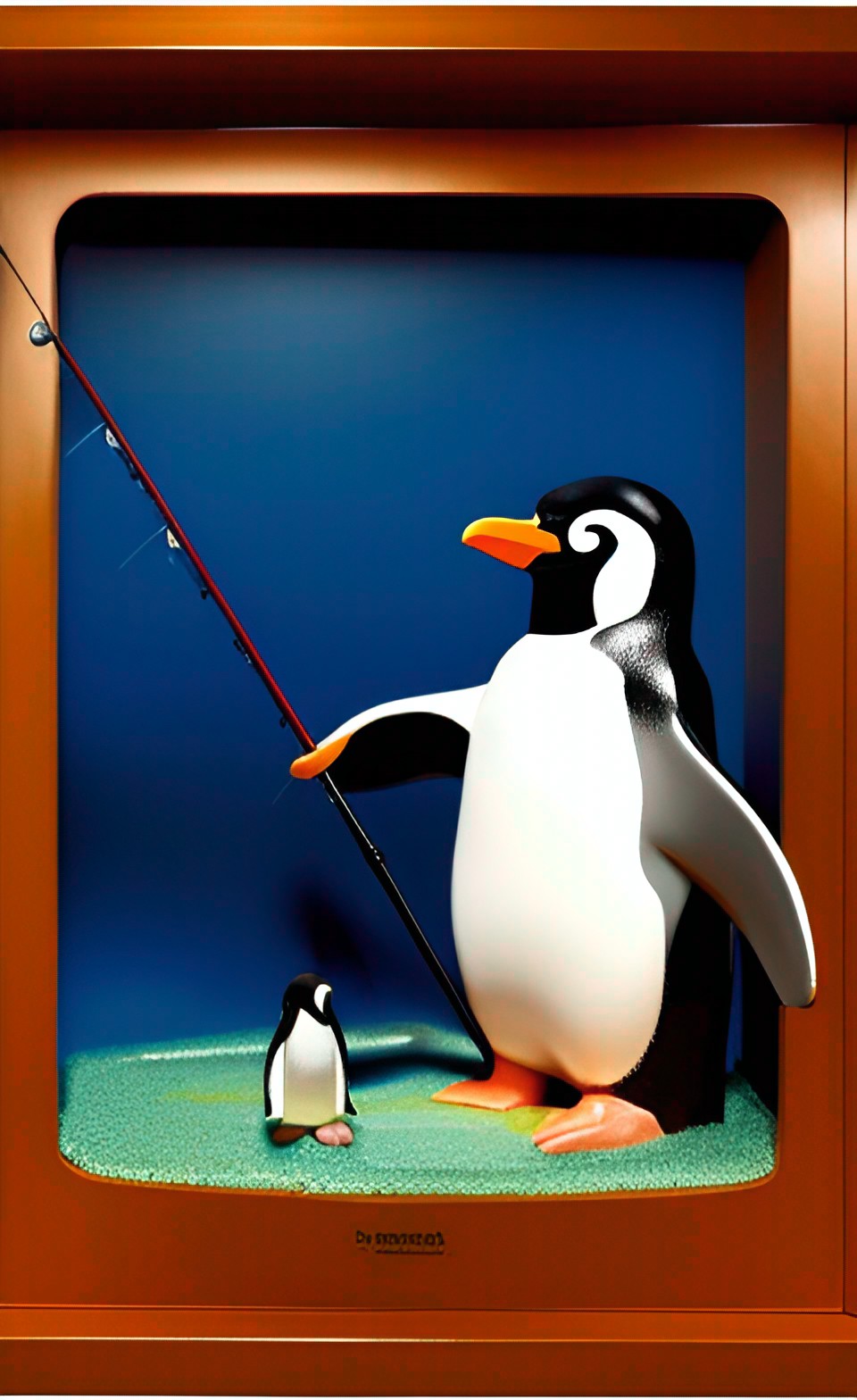 A Fathers Lie - a penguin holding a fishing pole preview