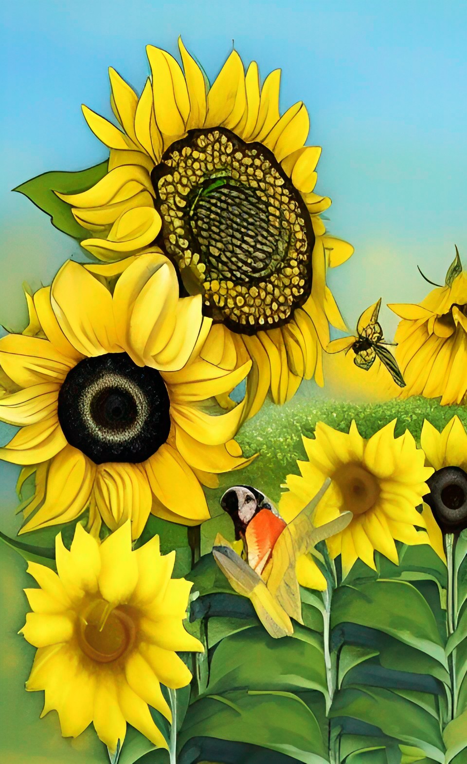 - sunflowers 
- butterflies 
- bananas  
- lemons   
- daisies   
- goldfinches 
- bees     
- daffodils preview