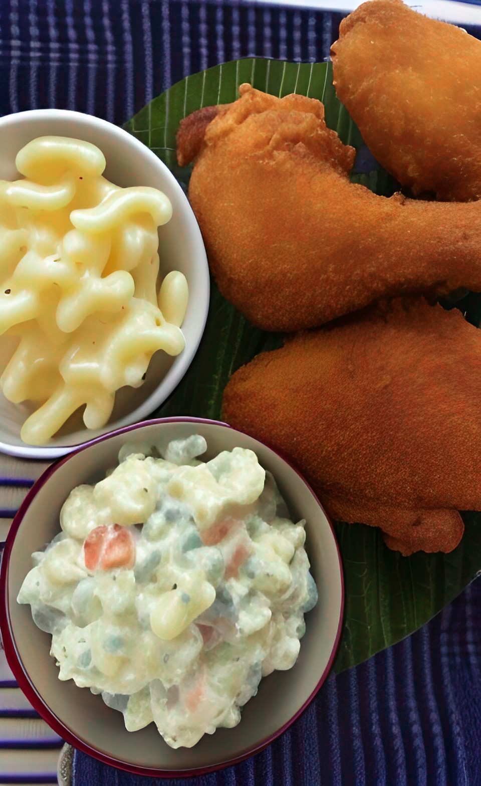 fried chicken, potato salad, and macaroni salad preview