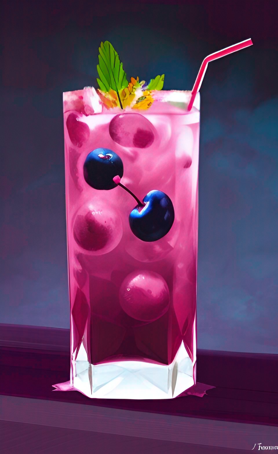 Fizzy Berry Refresh - cherry blueberry fizzy cocktail preview